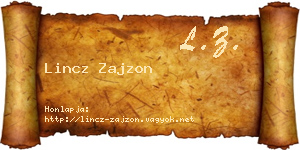 Lincz Zajzon névjegykártya